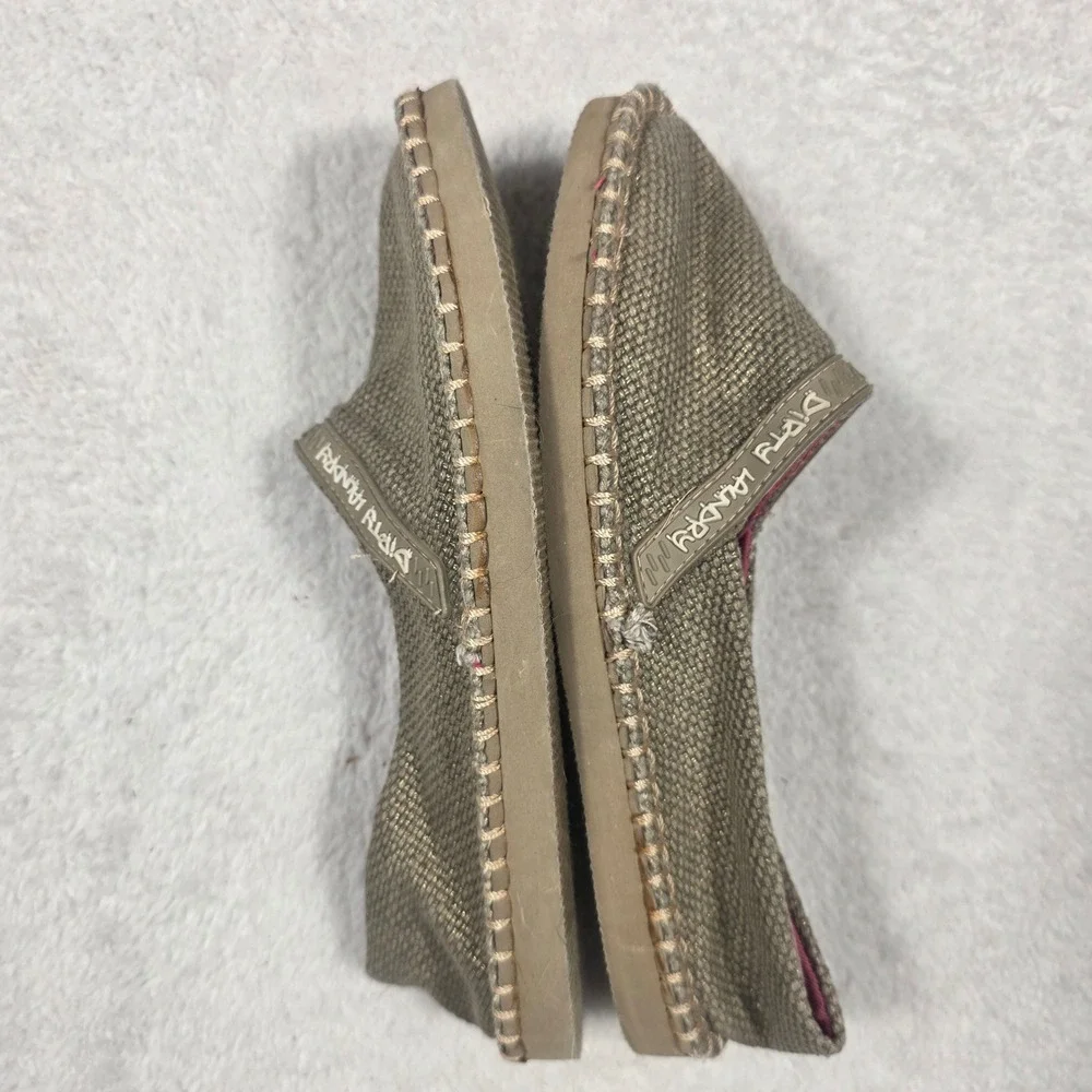 Dirty Laundry Hazen Espadrille‎ Women 7 Gold Metallic Slip On Woven Boho Flat